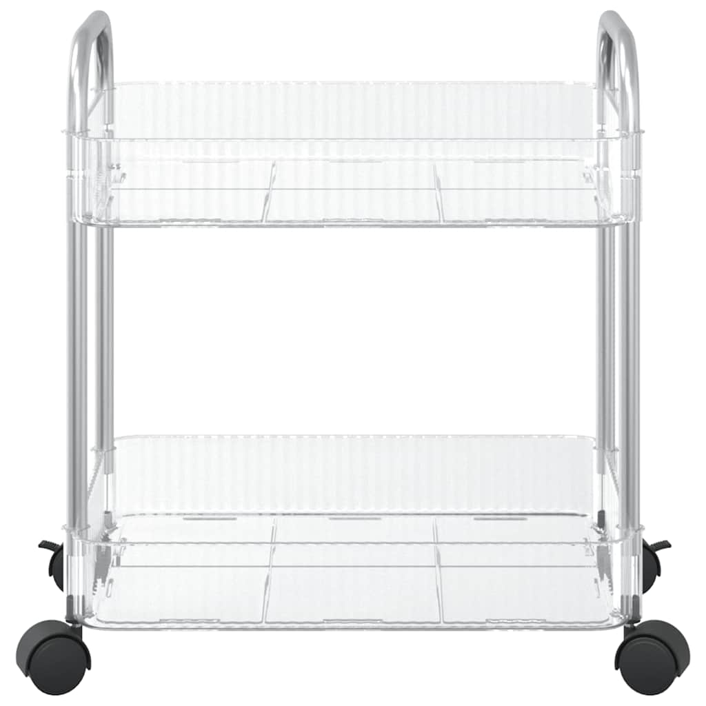 vidaXL Aufbewahrungswagen 2 Etagen Transparent 37x28x43,5 cm Acryl