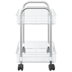 vidaXL Aufbewahrungswagen 2 Etagen Transparent 37x28x43,5 cm Acryl