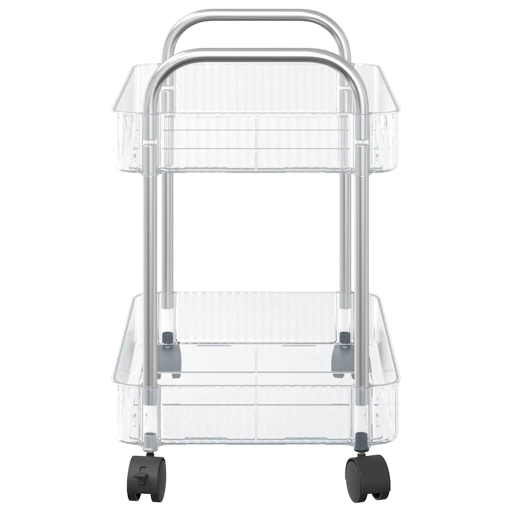 vidaXL Aufbewahrungswagen 2 Etagen Transparent 37x28x43,5 cm Acryl