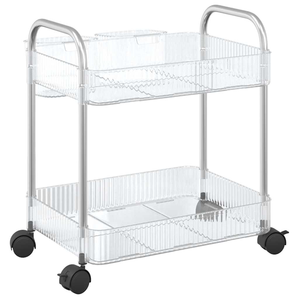 vidaXL Aufbewahrungswagen 2 Etagen Transparent 37x28x43,5 cm Acryl