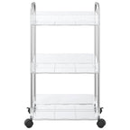 vidaXL Aufbewahrungswagen 3 Etagen Transparent 37x28x68 cm Acryl