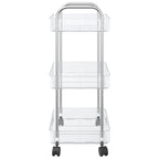 vidaXL Aufbewahrungswagen 3 Etagen Transparent 37x28x68 cm Acryl