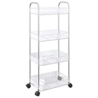 vidaXL Aufbewahrungswagen 4 Etagen Transparent 37x28x95 cm Acryl