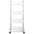 vidaXL Aufbewahrungswagen 4 Etagen Transparent 37x28x95 cm Acryl