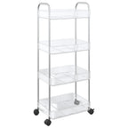 vidaXL Aufbewahrungswagen 4 Etagen Transparent 37x28x95 cm Acryl