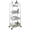 vidaXL Aufbewahrungswagen 4 Etagen Transparent 37x28x95 cm Acryl