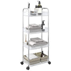 vidaXL Aufbewahrungswagen 4 Etagen Transparent 37x28x95 cm Acryl
