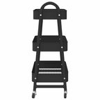 vidaXL Aufbewahrungswagen 3 Etagen Schwarz 42x41,5x77 cm Stahl