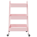 vidaXL Aufbewahrungswagen 3-stöckig Rosa 42x41,5x77 cm Stahl