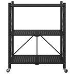 vidaXL Lagerregal auf Rädern Schwarz 71 x 34 x 88 cm Stahl