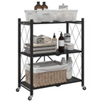 vidaXL Lagerregal auf Rädern Schwarz 71 x 34 x 88 cm Stahl