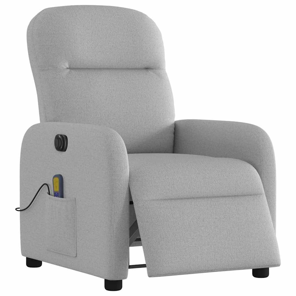 vidaXL Massagesessel Elektrisch Wolkengrau Stoff