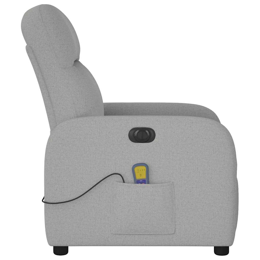 vidaXL Massagesessel Elektrisch Wolkengrau Stoff