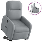 vidaXL Relaxsessel mit Aufstehhilfe Hellgrau Stoff