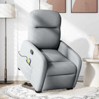 vidaXL Massagesessel mit Aufstehhilfe Hellgrau Stoff