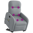 vidaXL Massagesessel mit Aufstehhilfe Hellgrau Stoff