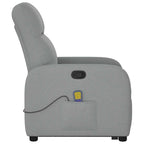 vidaXL Massagesessel mit Aufstehhilfe Hellgrau Stoff