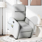vidaXL Massagesessel mit Aufstehhilfe Wolkengrau Stoff