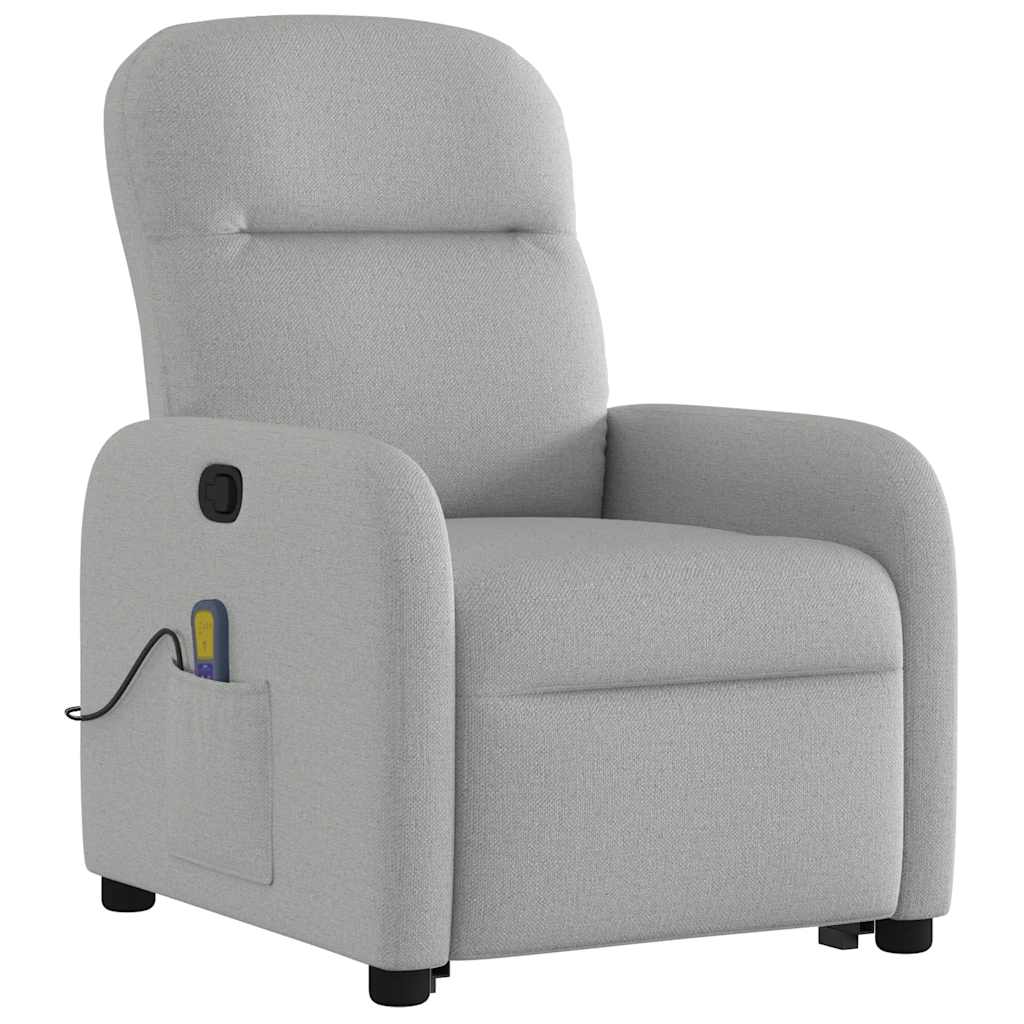 vidaXL Massagesessel mit Aufstehhilfe Wolkengrau Stoff