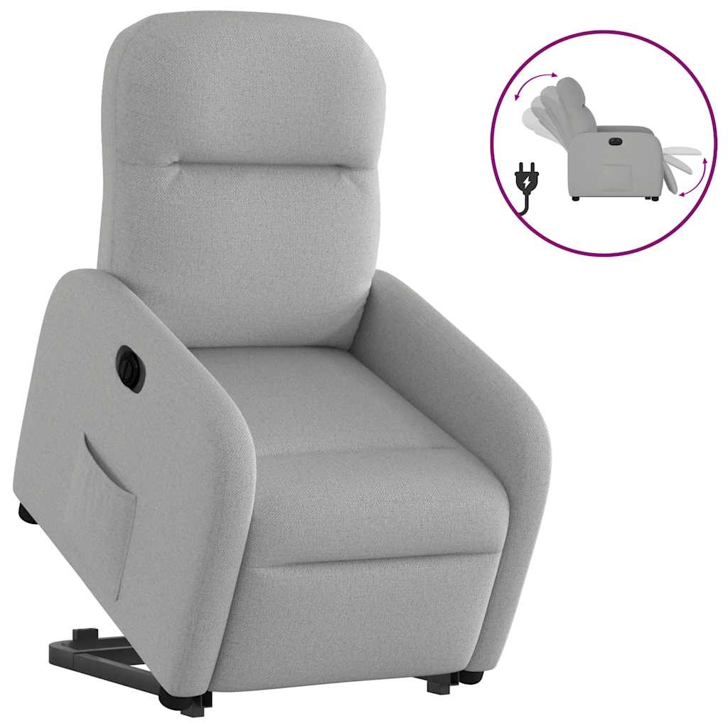 vidaXL Relaxsessel mit Aufstehhilfe Elektrisch Wolkengrau Stoff
