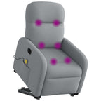vidaXL Elektrischer Massagesessel mit Aufstehhilfe Hellgrau Stoff