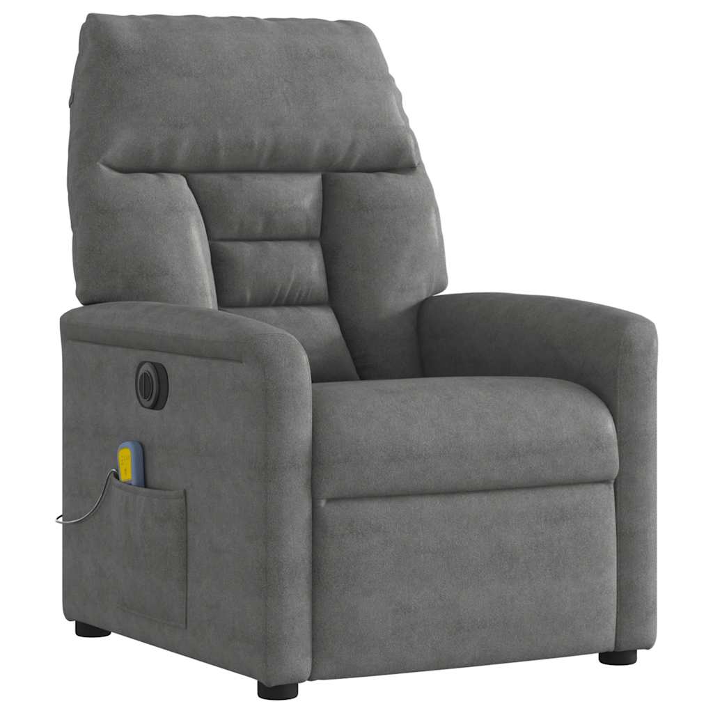 vidaXL Massagesessel Elektrisch Dunkelgrau Mikrofasergewebe