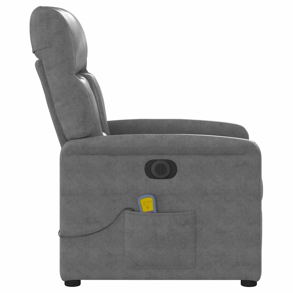 vidaXL Massagesessel Elektrisch Dunkelgrau Mikrofasergewebe