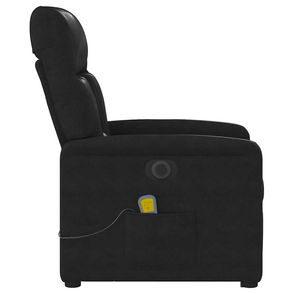 vidaXL Massagesessel Aufstehhilfe Elektrisch Schwarz Mikrofasergewebe
