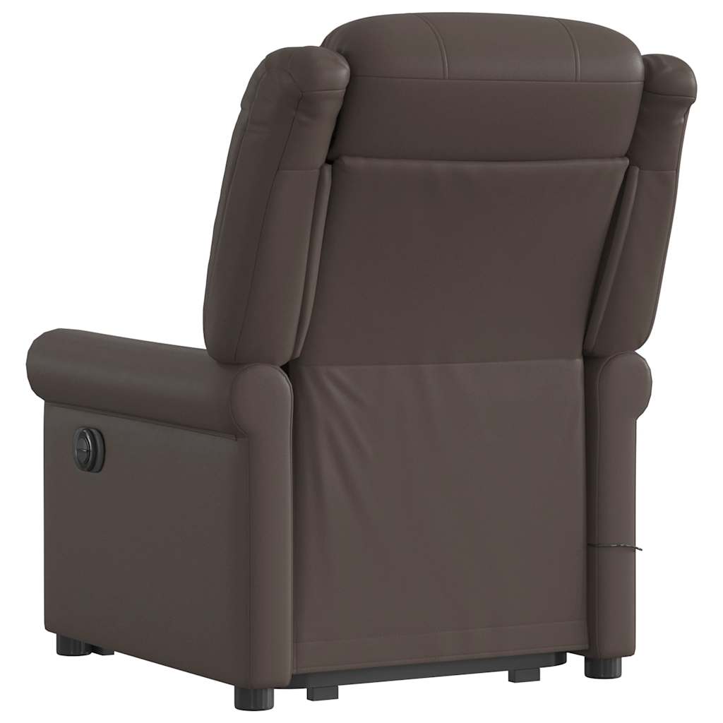 vidaXL Stehsessel Massage Glänzendes Braun Kunstleder