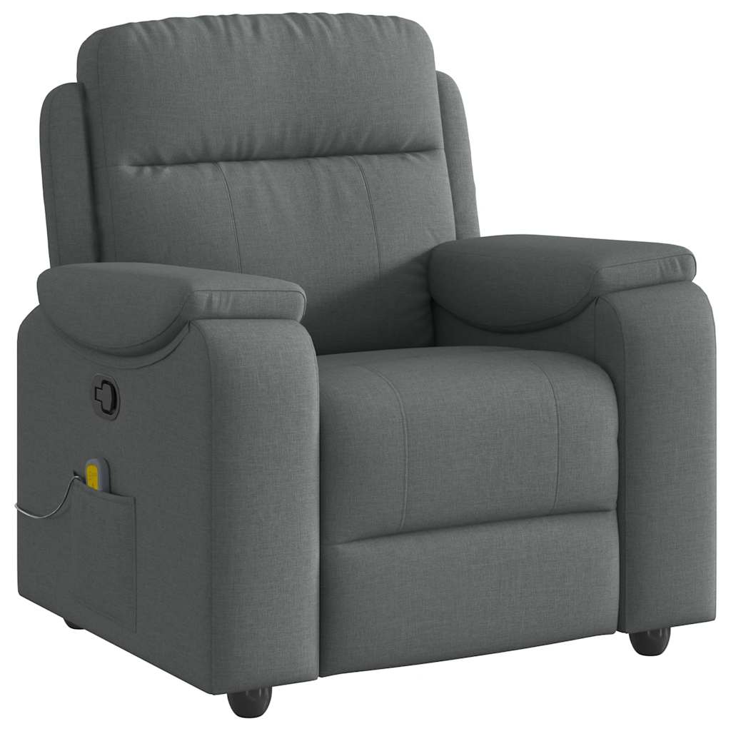vidaXL Massage-Relaxsessel, Stoff, Dunkelgrau