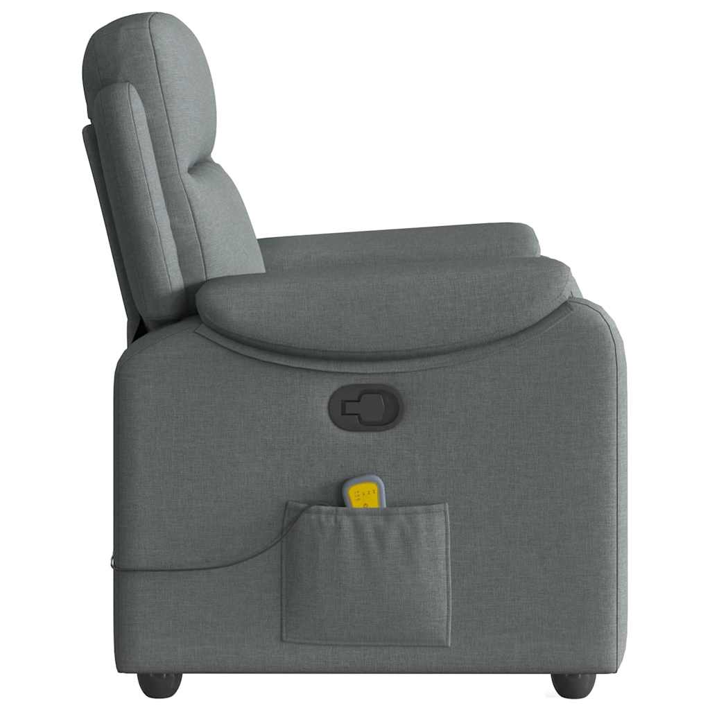 vidaXL Massage-Relaxsessel, Stoff, Dunkelgrau