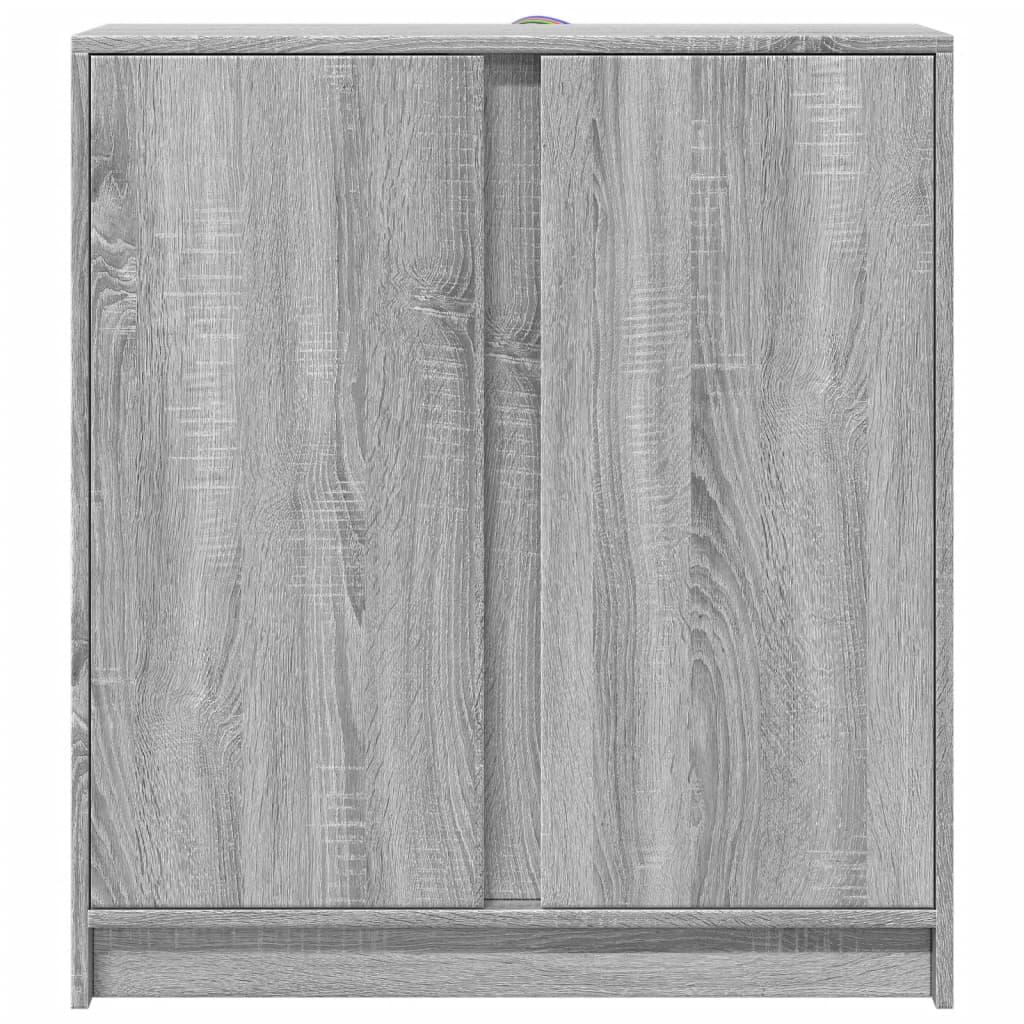 vidaXL LED-Sideboard Grau Sonoma 77x34x85 cm Holzwerkstoff