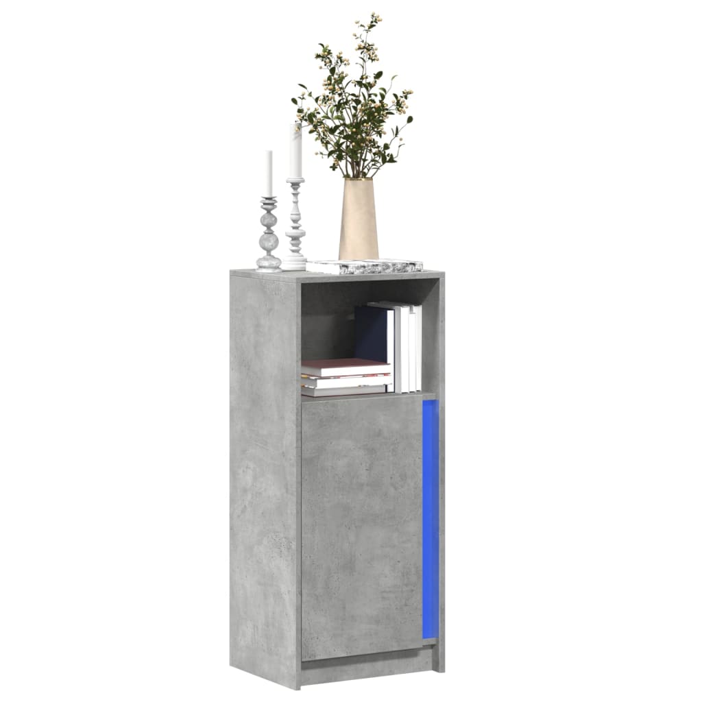 vidaXL LED-Sideboard Betongrau 42,5x34x100 cm Holzwerkstoff