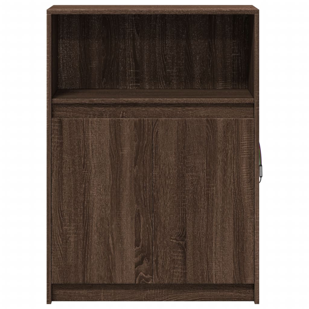 vidaXL Sideboard mit LED Braun Eichen-Optik 72x34x100 cm Holzwerkstoff