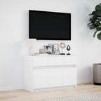 vidaXL TV-Schrank mit LED-Beleuchtung Weiß 91x34x61 cm Holzwerkstoff
