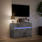 vidaXL TV-Schrank mit LED-Beleuchtung Betongrau 91x34x61 cm