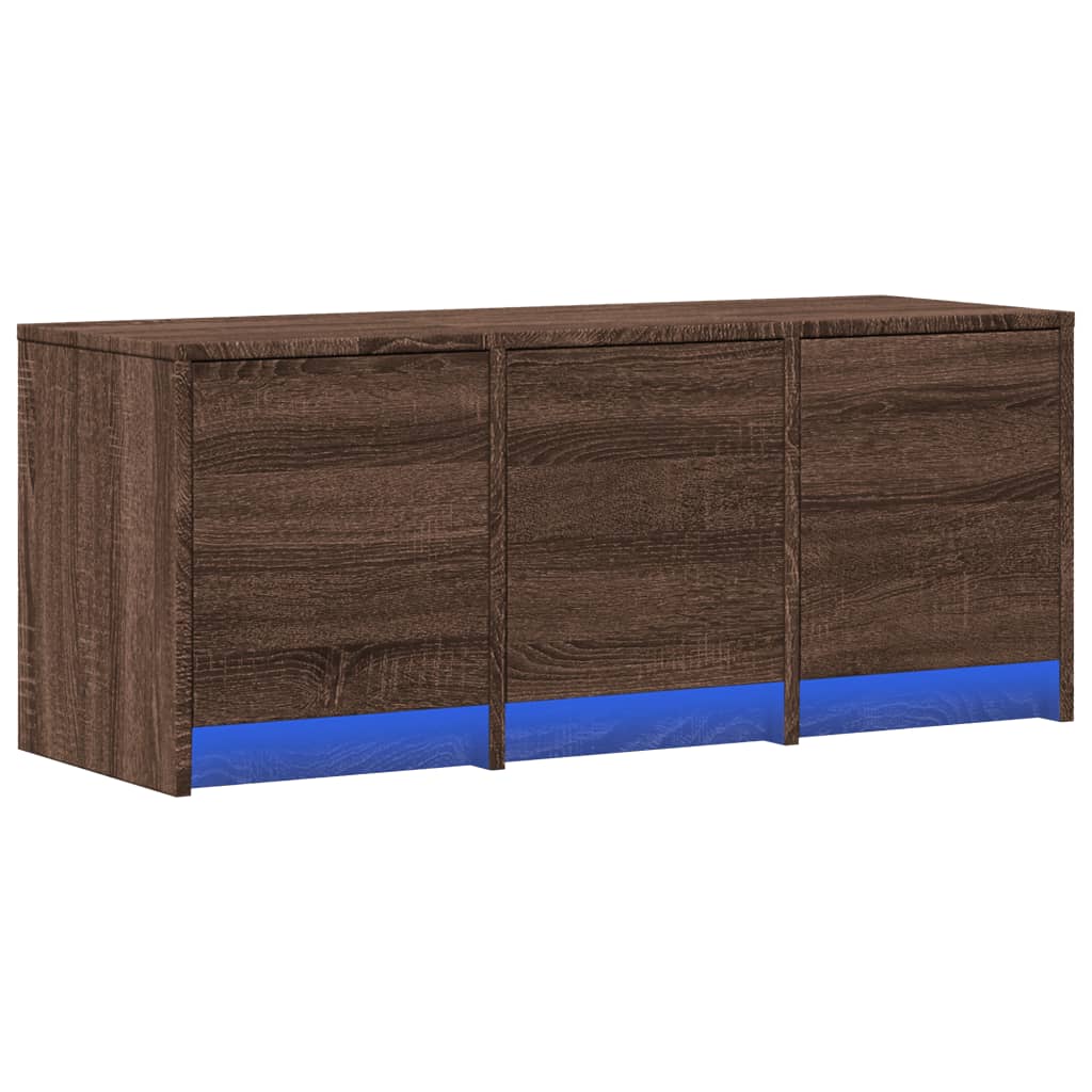 vidaXL TV-Schrank LED Braun Eichen-Optik 97x34x40 cm Holzwerkstoff
