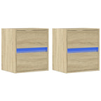 vidaXL TV-Wandschränke mit LED-Beleuchtung 2 Stk. Sonoma 41x31x45 cm