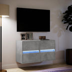 vidaXL TV-Wandschränke LED-Beleuchtung 2 Stk. Betongrau 41x31x45 cm