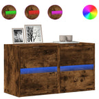vidaXL TV-Wandschränke LED-Beleuchtung 2 Stk. Räuchereiche 41x31x45 cm