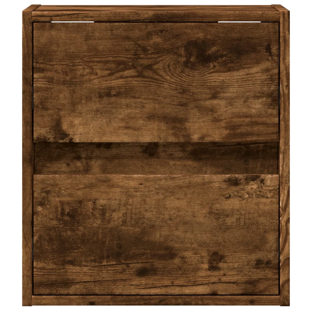 vidaXL TV-Wandschränke LED-Beleuchtung 2 Stk. Räuchereiche 41x31x45 cm