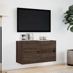 vidaXL TV-Wandschränke LED-Beleuchtung 2 Stk. Eichen-Optik 41x31x45 cm