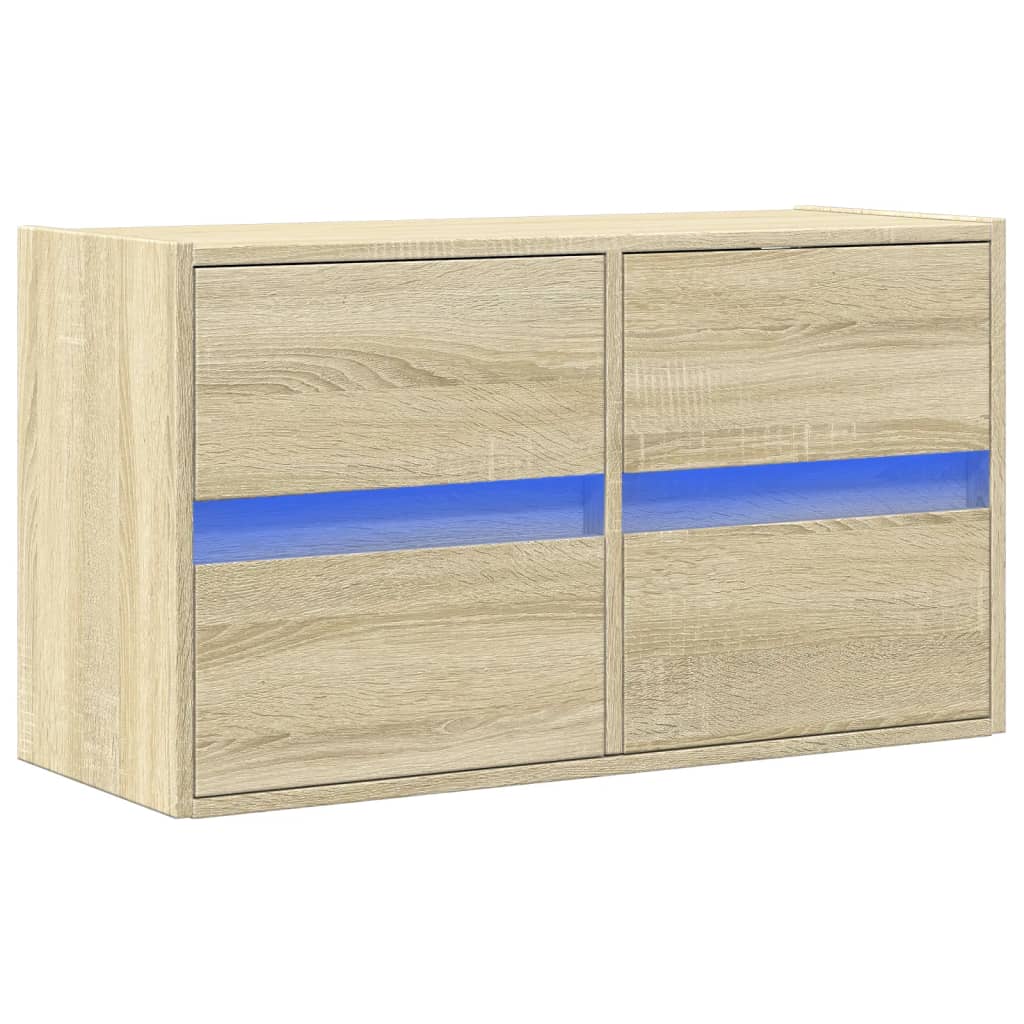 vidaXL TV-Wandschrank mit LED-Beleuchtung Sonoma-Eiche 80x31x45 cm