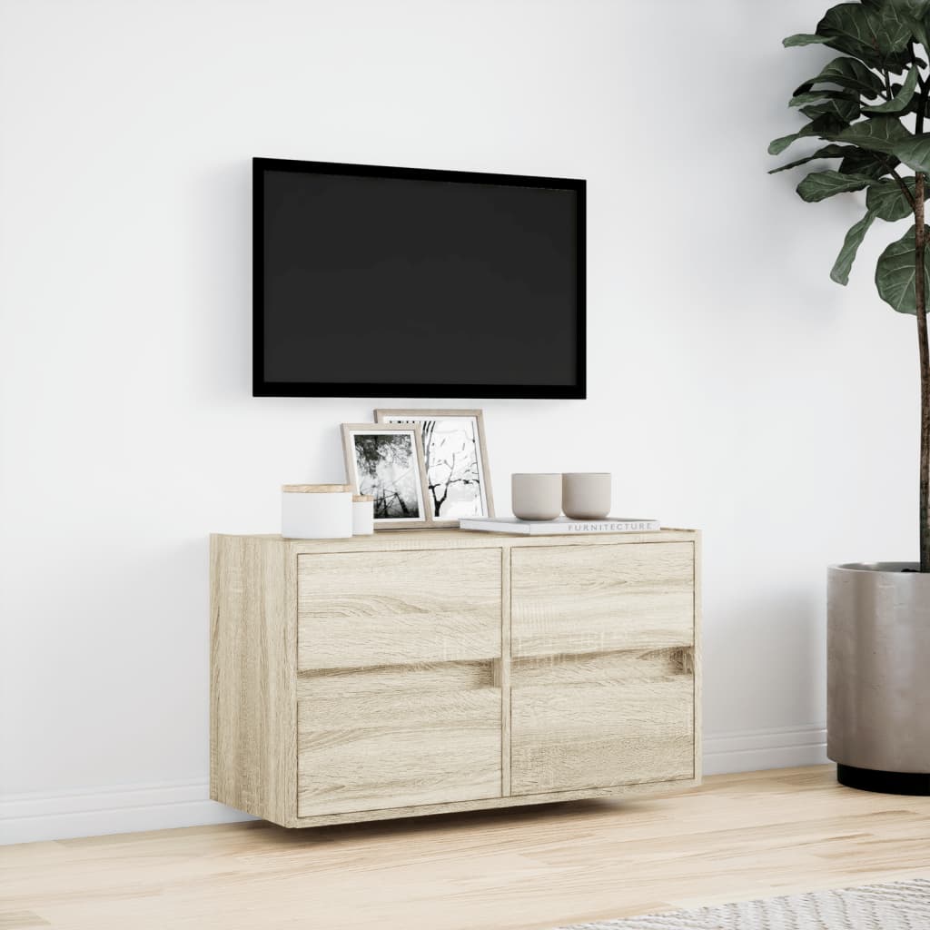 vidaXL TV-Wandschrank mit LED-Beleuchtung Sonoma-Eiche 80x31x45 cm