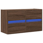 vidaXL TV-Wandschrank mit LED-Beleuchtung Braun Eiche-Optik 80x31x45cm