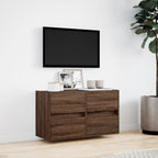 vidaXL TV-Wandschrank mit LED-Beleuchtung Braun Eiche-Optik 80x31x45cm