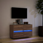 vidaXL TV-Wandschrank mit LED-Beleuchtung Braun Eiche-Optik 80x31x45cm