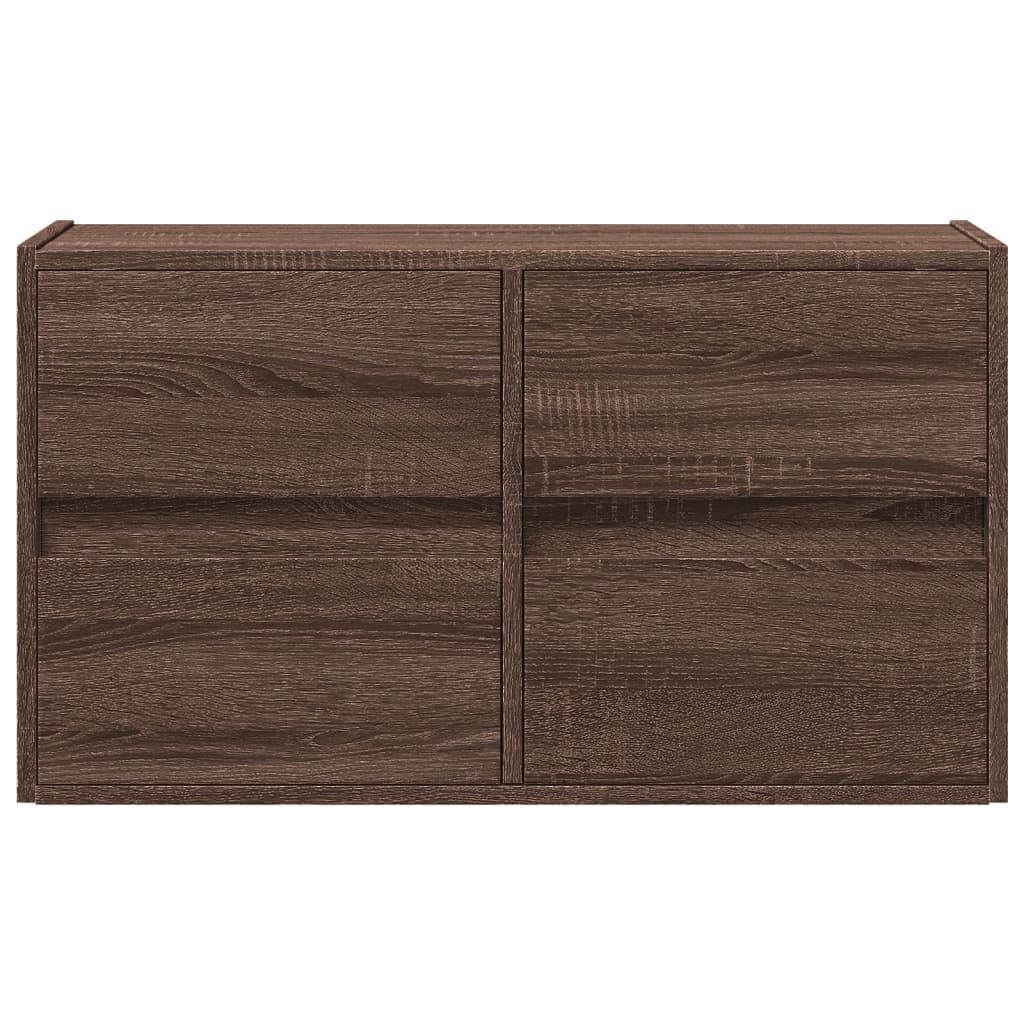 vidaXL TV-Wandschrank mit LED-Beleuchtung Braun Eiche-Optik 80x31x45cm