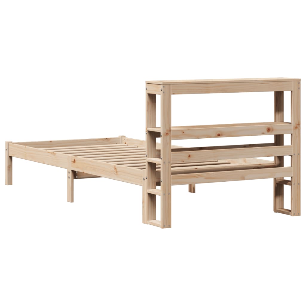 vidaXL Massivholzbett ohne Matratze 75x190 cm Kiefernholz