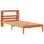 vidaXL Bettgestell mit Kopfteil ohne Matratze Wachsbraun 75x190 cm